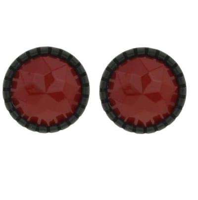Behave - Oorstekers dames - Rood kunststof steen - Tijdloze stijl