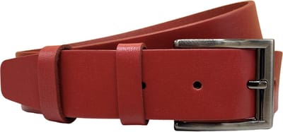 Broekriem - 4 cm breed – Rood - Leer - Lengte 110 cm - Taille maat tot 90 cm - Riem Dames - Rood Leer - Riem Heren
