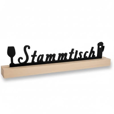 Dailygoods- Tafeldecoratie Stijlvolle Stamtafelstandaard - Houten Voetstuk - Bierpul/Wijnglas - Massief Esdoorn - Precisie Lasersnijden - Compact 25 cm - Decoratie
