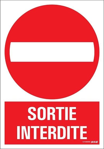 Pickup bord panneau 23x33 cm Combi - Sortie interdite