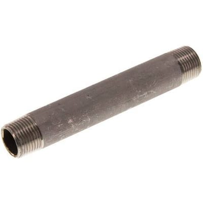 R 3/8'' RVS Dubbele Pijpnippel 20 Bar DIN 2982 - 100mm