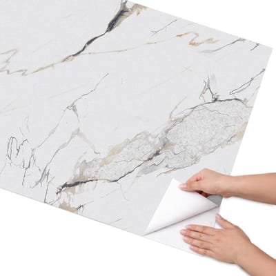 Coloray Meubel Wrap Folie - Wit Meubelfolie - 75x150 cm - Meubel Wrap Folie Marmertextuur - Plakfolie Meubels - Minimalist Meubelfolie - Decoratiefolie Zelfklevend - Slaapkamer decoratie - Texturen