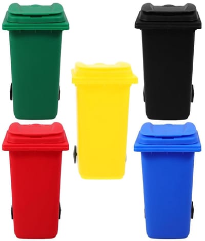 Mini Prullenbak - Kleurrijke Bakjes - Bureau Organiseren - Realistisch Ontwerp - 5 Stuks - Diverse Kleuren