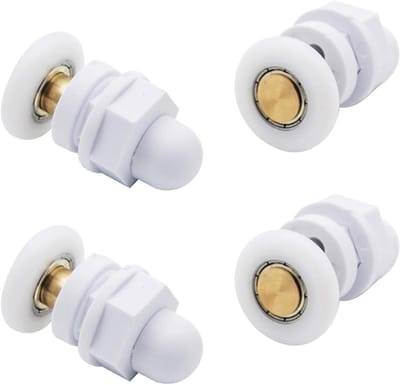 Dailygoods- Douchedeurrollen 25 mm - 4 Stuks - Reserveonderdelen - Robuust/Messing - Duurzaam - Geschikt voor Glazen Deuren - Douchewielen