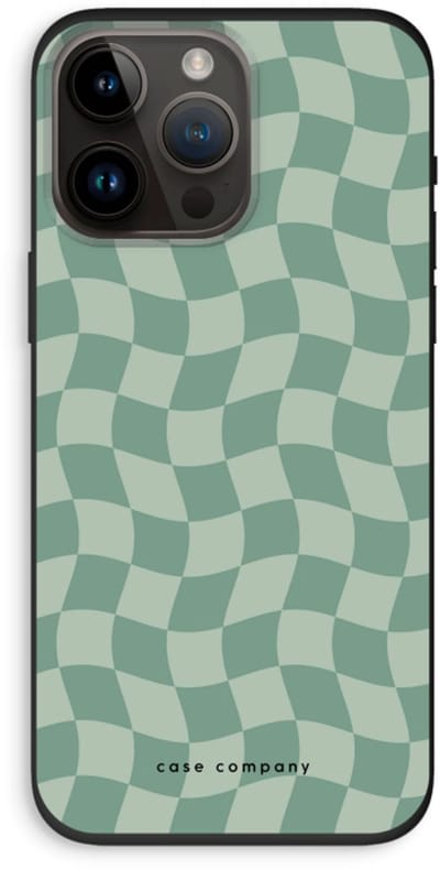 Case Company® - Hoesje geschikt voor iPhone 14 Pro Max hoesje - Grid Groen - Biologisch Afbreekbaar Telefoonhoesje - Bescherming alle Kanten en Schermrand