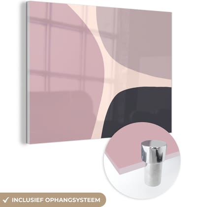 MuchoWow® Glasschilderij 120x90 cm - Schilderij acrylglas - Pastel - Design - Minimalisme - Foto op glas - Schilderijen
