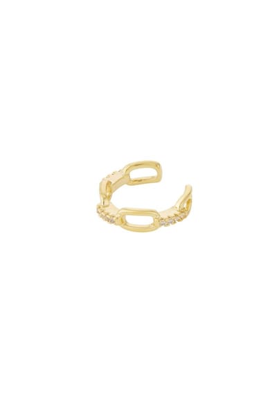 Bijoutheek Earcuff Schakel Ovaal Steentjes Goud