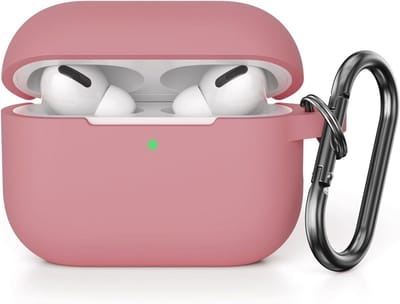 Schokbestendige Siliconen Beschermhoes voor AirPods Pro 2 - Antislip en Inclusief Karabijnhaak - Bean Roze