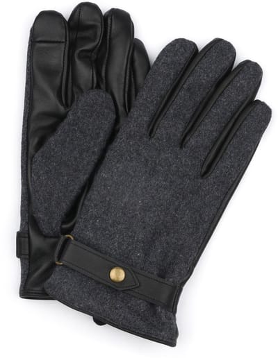 Suitable Handschoen Wool Leer Antraciet Zwart - Maat 9.5 - Heren