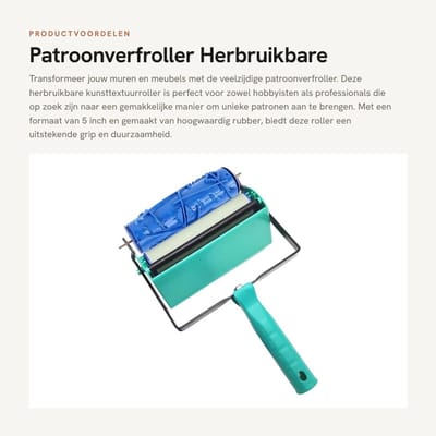 Dailygoods- Patroonverfroller 5 inch - Herbruikbare Kunsttextuurroller - Rubber Roller - Voor Muur/Meubels/Stof - Multifunctioneel Gereedschap - Gemakkelijk Te Gebruiken - Verfroller