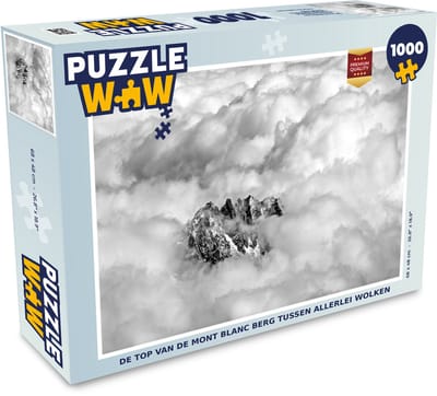 Puzzel De top van de Mont Blanc berg tussen allerlei wolken - Legpuzzel - Puzzel 1000 stukjes volwassenen