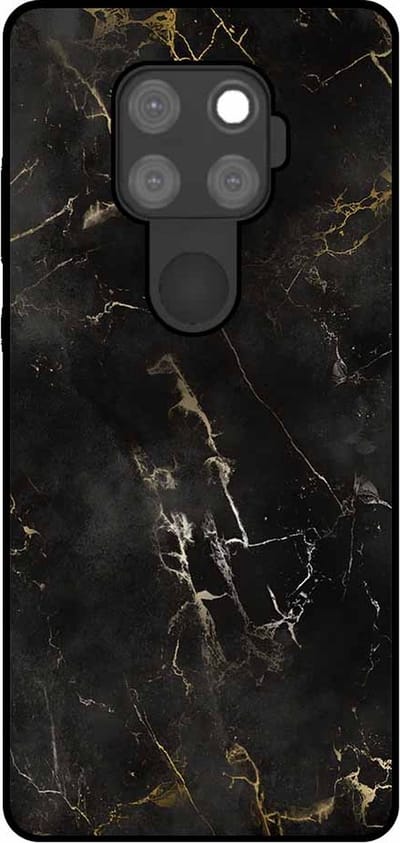 Smartphonica Telefoonhoesje Geschikt voor Huawei Mate 30 Lite met marmer opdruk - TPU backcover case black marble design - Zwart geschikt voor Huawei Mate 30 Lite
