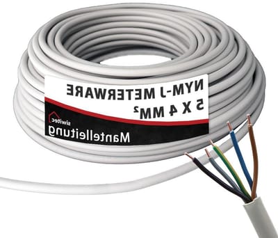 Installatiekabel NYM-J - Stroomkabel Mantelleiding - Vaste Installatie Binnen - Koperen Enkelvoudige Draad - 5x4 mm² 50 m - Grijs