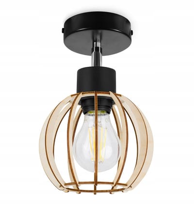 Light-Home Timber – Wandlamp/Plafondlamp – Houten Kap – Modern – E27