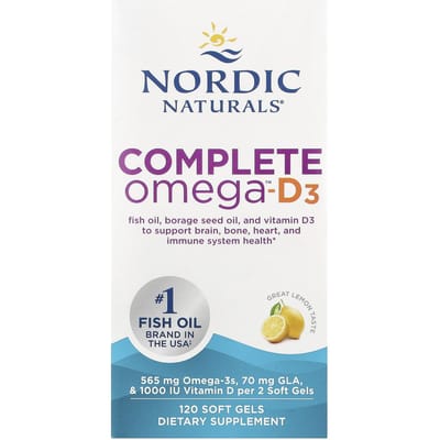 Nordic Naturals, Complete Omega-D3, Saveur Citron, 565 mg, 120 Gélules Molles