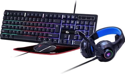 Gembird GGS-UMGL4-02 toetsenbord Inclusief muis USB QWERTY Amerikaans Engels Zwart