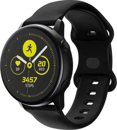 Siliconen bandje - geschikt voor Samsung Galaxy Watch 7 / Watch FE / Watch 6 / Watch 6 Classic / Watch 5 / Watch 5 Pro / Watch 4 / Watch 4 Classic / Watch 3 41 mm / Active / Active 2 / Watch 42 mm - zwart