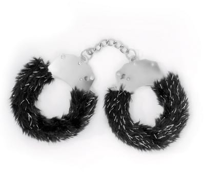Crushious - Spangle - Metalen Handboeien met Pluche - Zwart