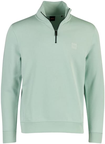 BOSS Orange trui groen half zip katoen