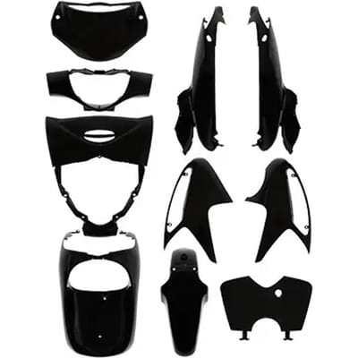 Kit carénage P2R pour Scooter Honda 125 SH I 2012 à 2017 10 pièces noir brillant Neuf
