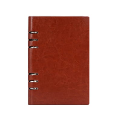 longziming -Ringband Notitieboek - A5 Notitieboek - Ringband - Navulbaar - PU Leer - 100 Pagina's (200 Zijden) - Gelinieerd - Dagboek, Journal, Schetsboek - Bruin