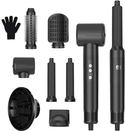 Haarstyler - Heteluchtborstel - Haar Stijlen - 7-in-1 Multifunctioneel - 1400 W - Zwart