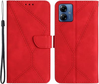 Coverup Hoesje - Geschikt voor Motorola Moto G54 Hoesje - Coverup Book Case - Rood