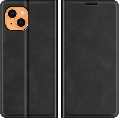 MobyDefend Hoesje - Geschikt voor iPhone 13 - Luxe Wallet Bookcase (Magnetische Sluiting) - Zwart