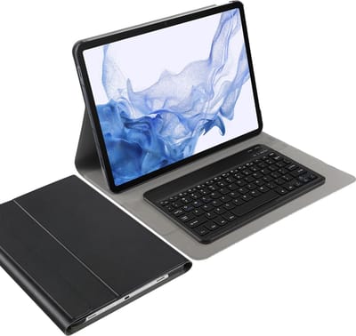 Cazy tablet Hoes met Toetsenbord geschikt voor Samsung Galaxy Tab S8 Plus - QWERTY Bluetooth Keyboard Case - Zwart