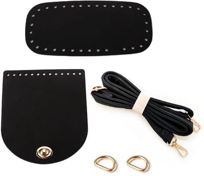 Dailygoods- Bodem voor tassen - Zwarte PU basis 20 x 9 cm - Schouderriem 120 cm - D-ringen 20 x 13 mm - Gouden gesp met slot - Inclusief tas cover - Tasbodem