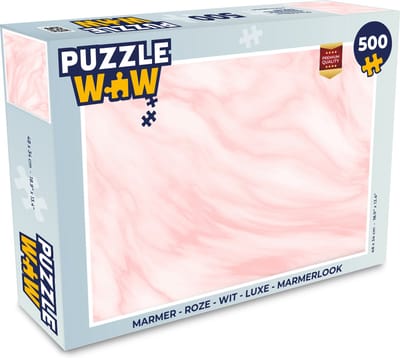 Puzzel Marmer - Roze - Wit - Luxe - Marmerlook - Legpuzzel - Puzzel 500 stukjes