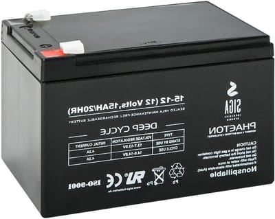 AGM Accu - Deep Cycle Batterij - Energie Opslag - Hoge Cyclusstabiliteit - 15 Ah 12 Volt - Zwart