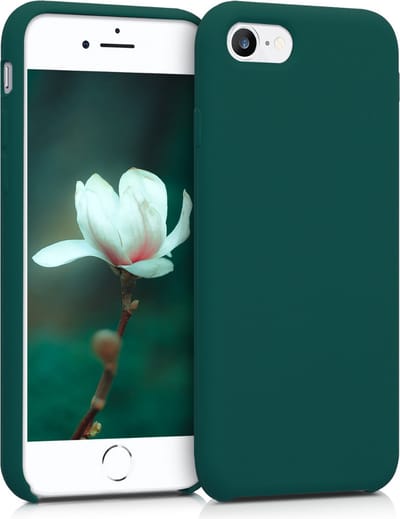 kwmobile telefoonhoesje geschikt voor Apple iPhone SE (2022 / 2020) / iPhone 8 / 7 - Hoesje met siliconen coating - Smartphone case in turqoise-groen
