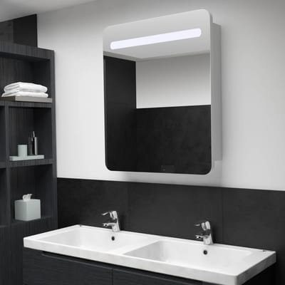 vidaXL - Badkamerkastje - met - spiegel - LED - 68x9x80 - cm