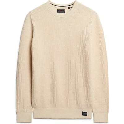 Superdry - Gebreide trui met textuur en ronde hals - Heren - Sweaters