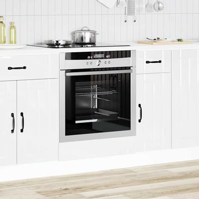 vidaXL - Ovenkast - Lucca - bewerkt - hout - hoogglans - wit