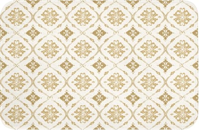 Badmat 60x40 cm - Antislip - Ornament - Klassiek - Goud - Badmatten voor badkamer - Badkamermat - Douchemat - Badkamer mat