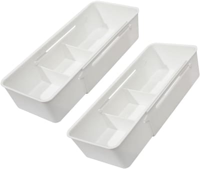 2 stuks Lade-organizer,uitschuifbare ladeorganizer,Bureau-organizer,voor keukenbestek, badkamer, keukengerei, make-up, kantoor- en bureauaccessoires