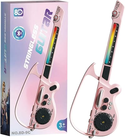 Elektrische Gitaar - Muziekinstrument Speelgoed - Muziek Leren Spelen - Vouwbaar Kleurrijk Licht - 415 x 198 x 87 cm