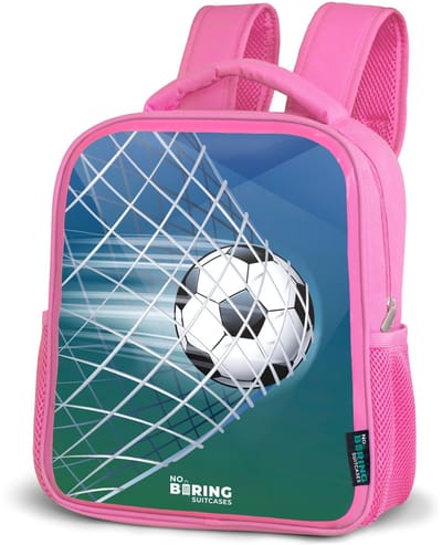 NoBoringSuitcases.com® - Rugzak roze - Schooltas meisjes - Bal in het goal - Kinder rugtas meisje - Boekentas kind - Kinderrugzak voor school - Schoolrugzak