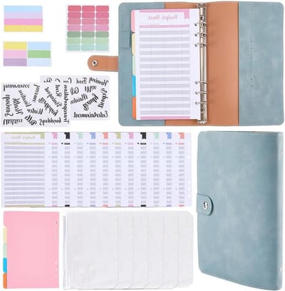 Vulbare A5 Planner met Zachte PU Leren Kaft, Reistageboek en 6-Rings Binder met Scheidingsvak voor Losse Vellen en Notities