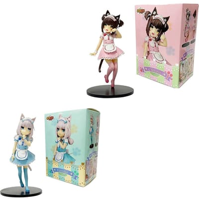 1/18CM NEKOPARA Anime Kat Meisje Figuur Chocolades Vanilla PVC Verzamelfiguur Statische Pop Mooi Kattenmodel voor Kinderen white