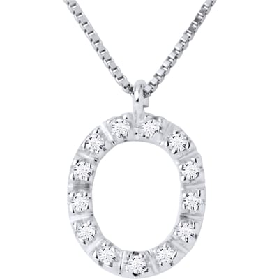 Collar ABC Diamonds 0,07 Cts letter "O" 18K wit
