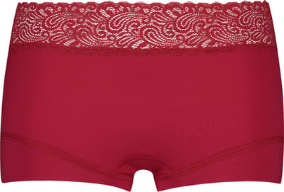 RJ Pure Color Dames Short Kant Donkerrood S