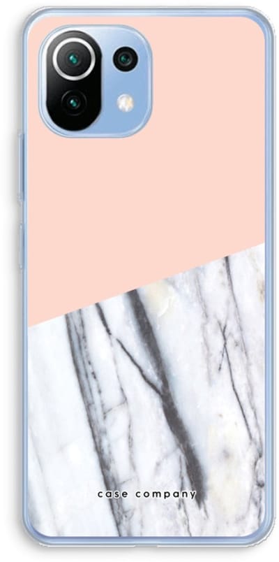Case Company® - Hoesje geschikt voor Xiaomi Mi 11 Lite hoesje - A touch of peach - Soft Cover Telefoonhoesje - Bescherming aan alle Kanten en Schermrand