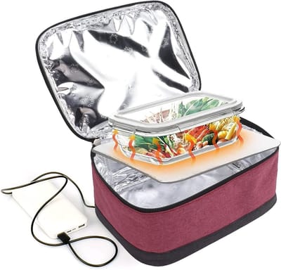 Draagbare Lunchbox met USB Verwarmer - Elektrische Voedselwarmer voor Auto, Kantoor en Thuis, Houdt Eten Warm en Vers, 22x17x10cm