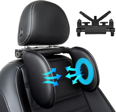 Verstelbare Hoofsteun voor Auto, 360° Draaiend, Geschikt voor Volwassenen en Kinderen, Ideaal voor Comfortabel Slapen tijdens Lange Autoritten