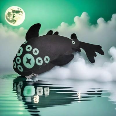 Eyefestation Drukknuffel Zachte Haai Knuffeldier Schattige Knuffel Mascotte Speelgoed Cadeau Voor Game Fans 32cm zwart