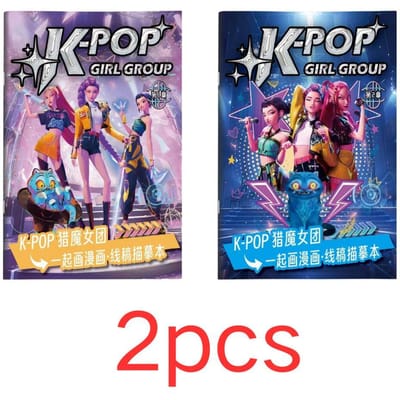 Nieuw KPOP Witch Hunt Rumi Mira Zoey Tekenboek Anime Karakter Lijn Controle Oefening voor Kinderen en Volwassenen white