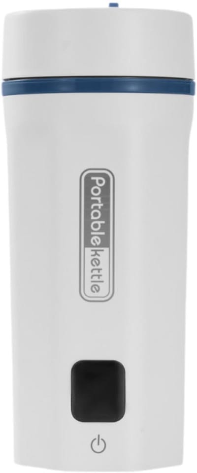 Draagbare elektrische waterkoker - 550 ml elektrische reiswaterkoker - Draagbare verwarmende waterbeker - Waterbeker van roestvrij staal 304 - Kleine warmwaterbeker met 6 warmtestanden - Geschikt voor reizen, thuis en buitenshuis - Wit
